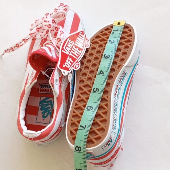 Vans Of The Wall Red and White Stripe Where's Waldo Sneakers Size US Kids 12 - Picture 6 of 14